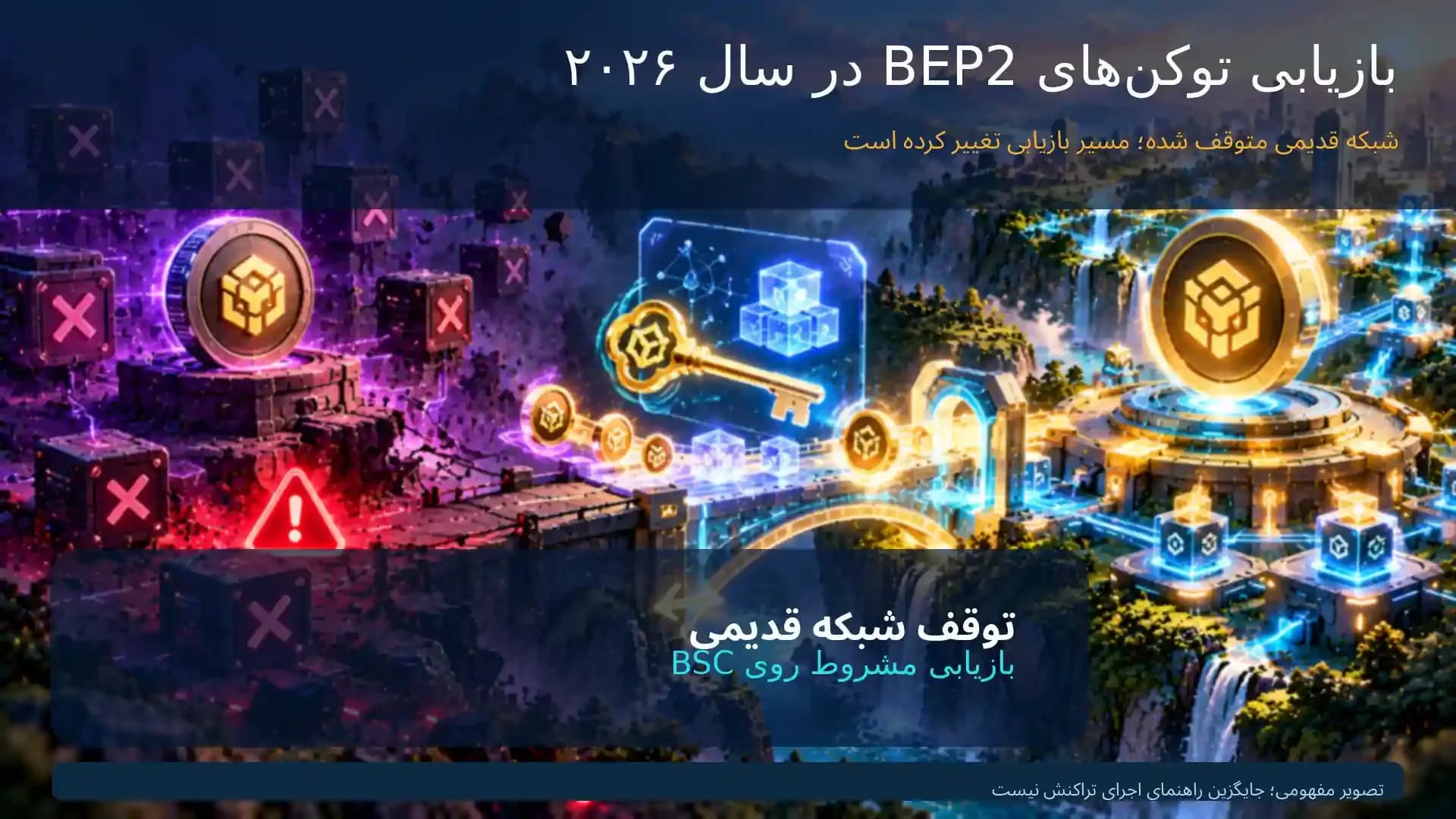 تبدیل BEP2 به BEP20 در 2026؛ آموزش بازیابی دارایی پس از توقف شبکه